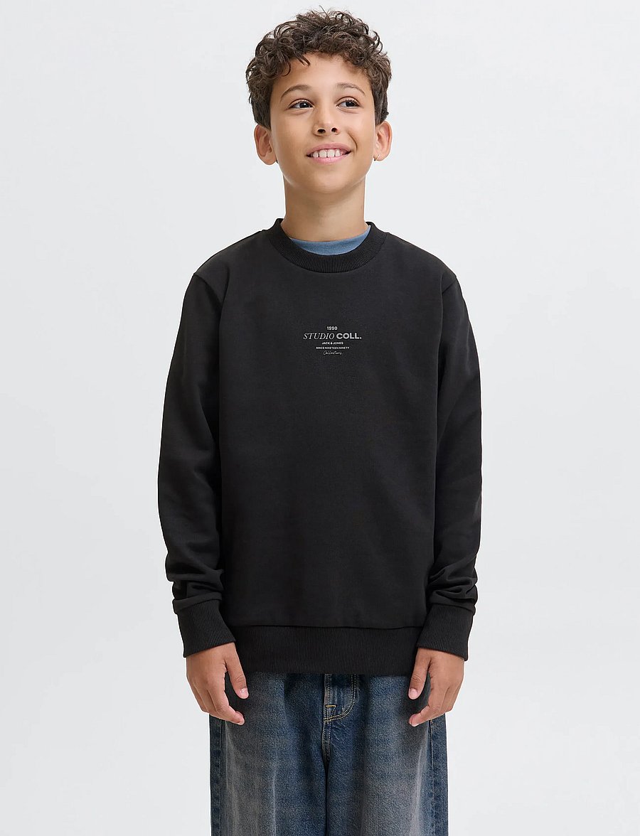 Jack & Jones - JJJIN SWEAT CREW NECK JNR - sweatshirts - black - 0