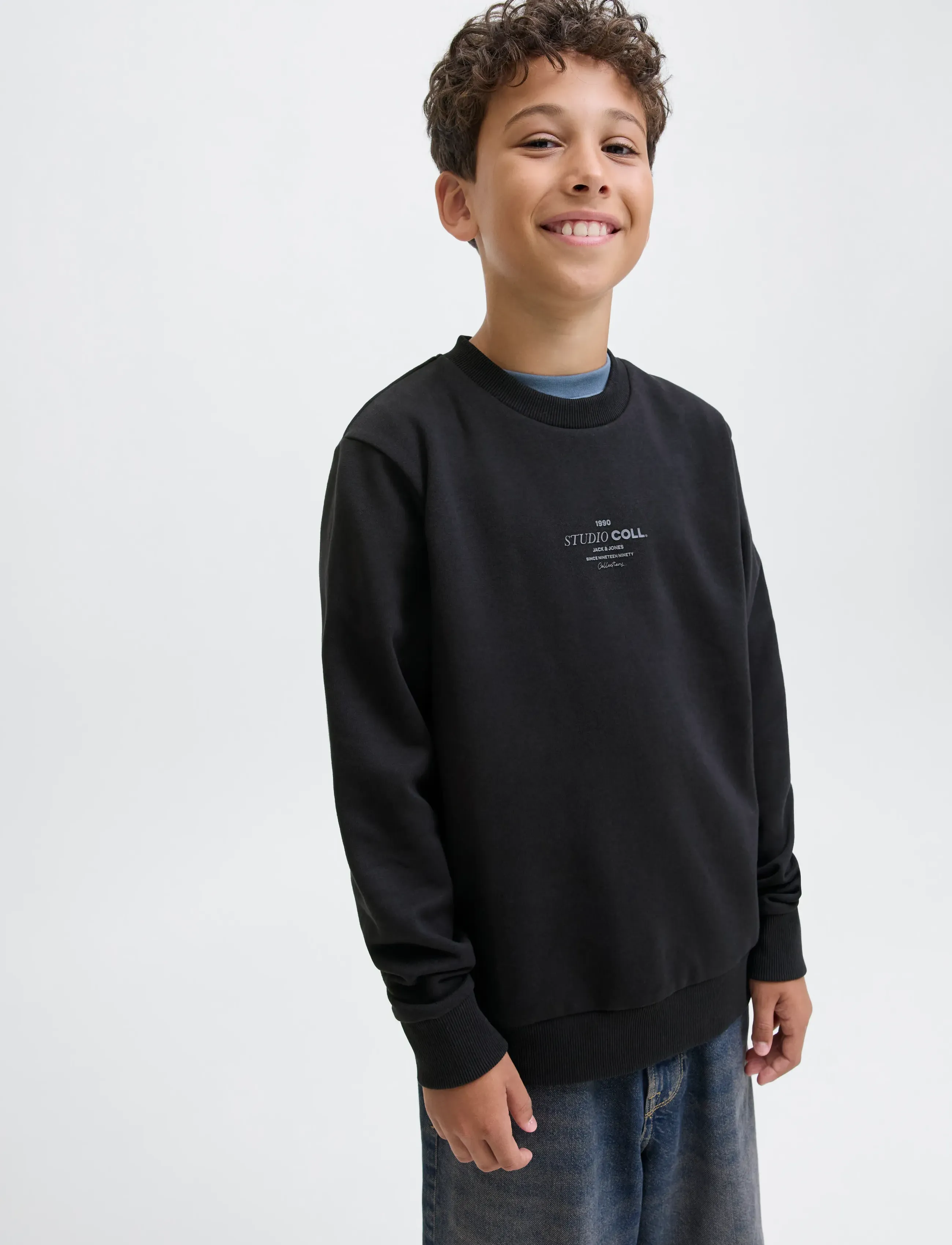 Jack & Jones - JJJIN SWEAT CREW NECK JNR - sweatshirts - black - 4