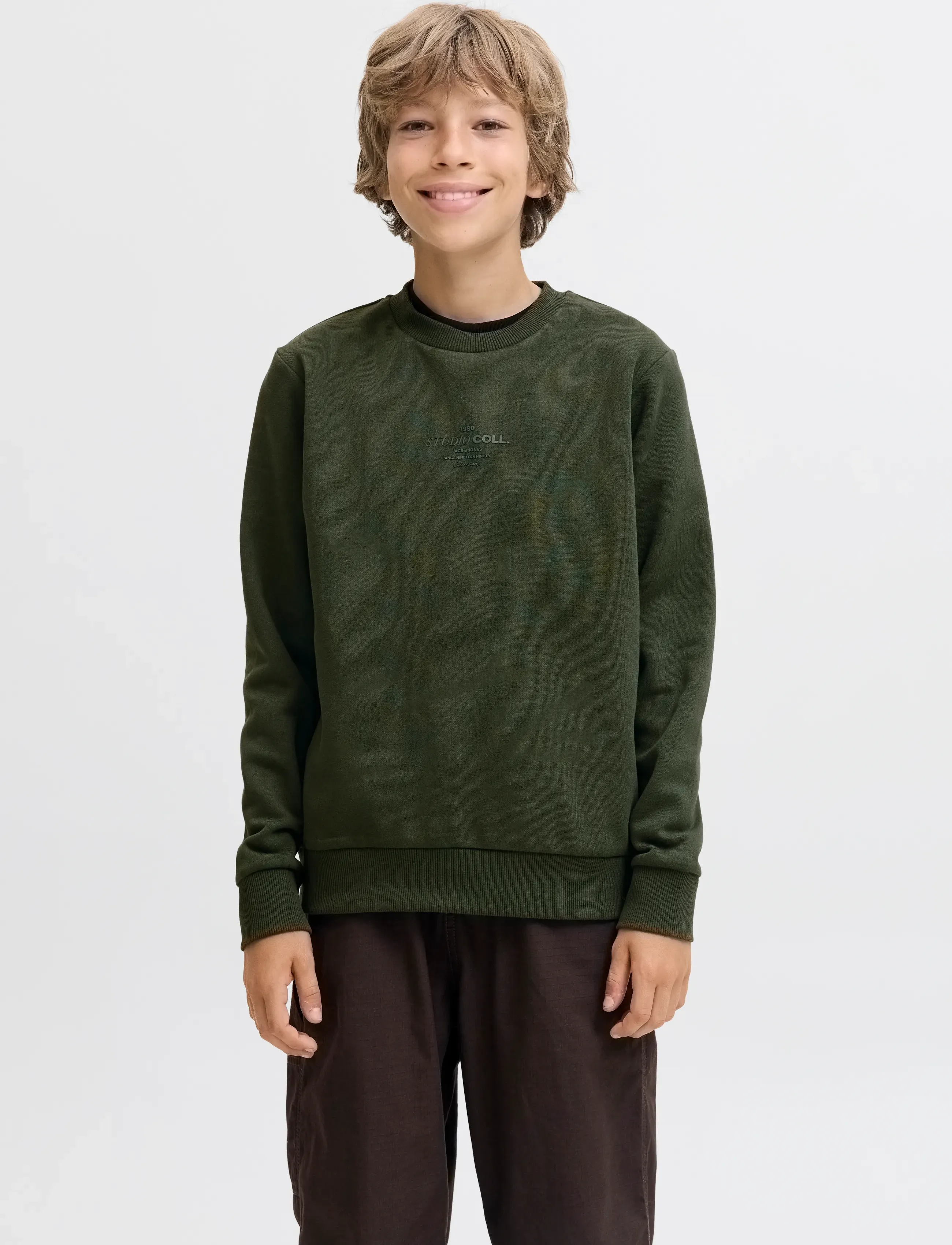 Jack & Jones JJJIN SWEAT CREW NECK JNR - Sweatshirts & Hoodies - DUFFEL BAG / khaki/green