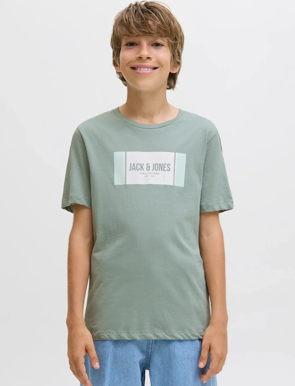 Jack & Jones - JJHAYATO TEE SS CREW NECK JNR - kurzärmelige - iceberg green - 0