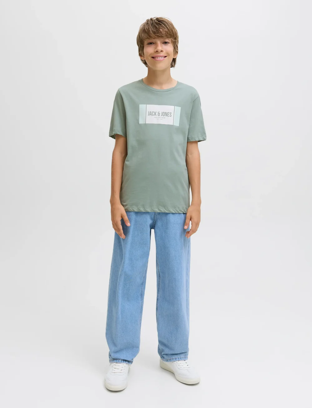 Jack & Jones - JJHAYATO TEE SS CREW NECK JNR - kurzärmelige - iceberg green - 4