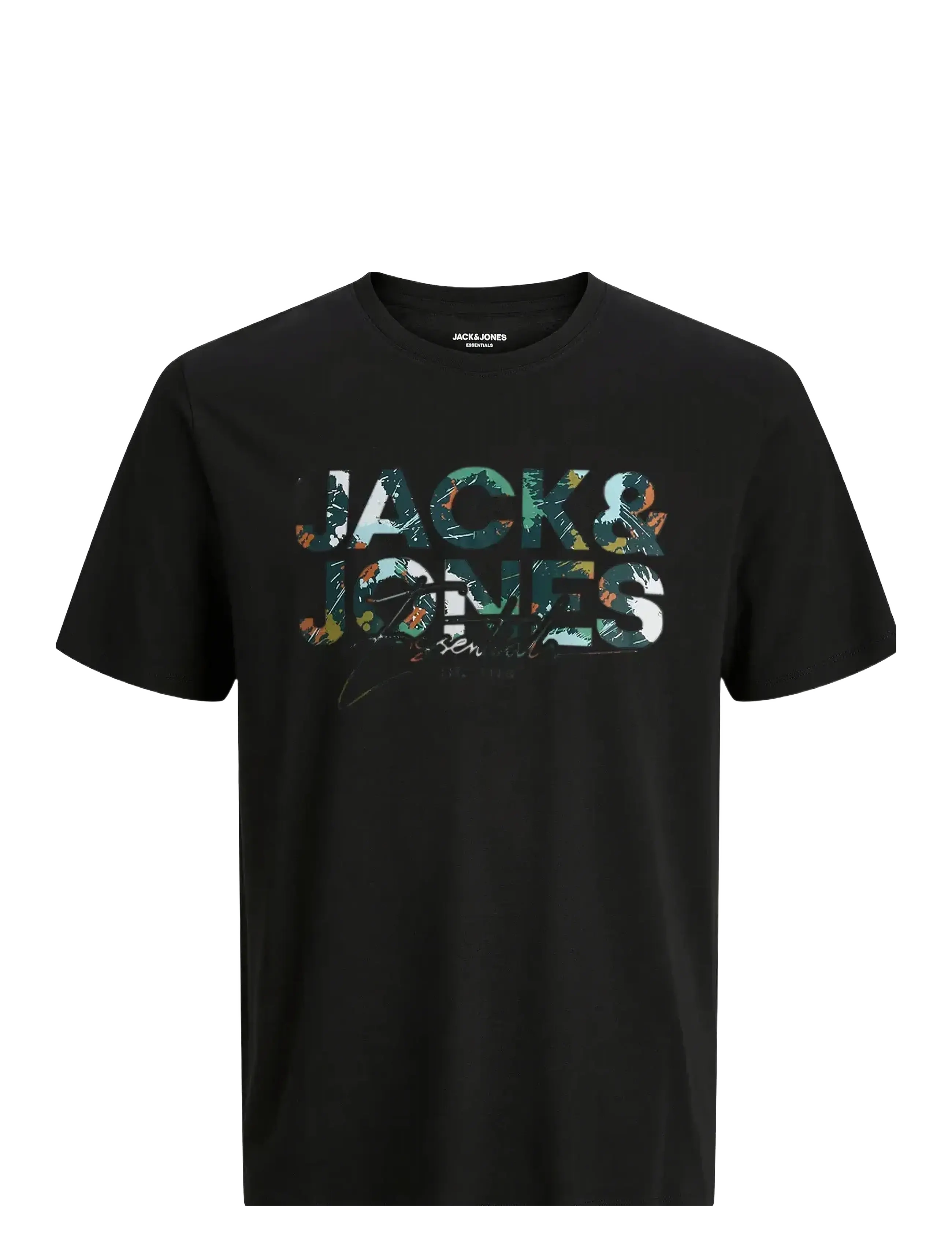Jack & Jones JJGEPLAS TEE SS CREW NECK JNR - Overdele - BLACK / black