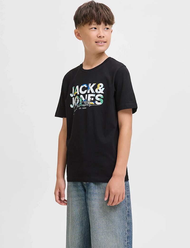 Jack & Jones - JJGEPLAS TEE SS CREW NECK JNR - marškinėliai trumpomis rankovėmis - black - 0