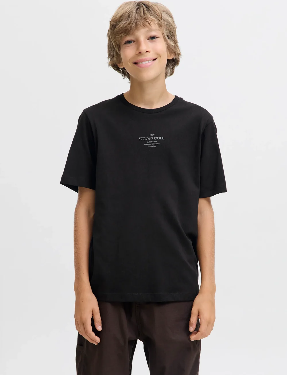 Jack & Jones - JJJIN TEE SS CREW NECK JNR - kortärmade t-shirts - black - 0
