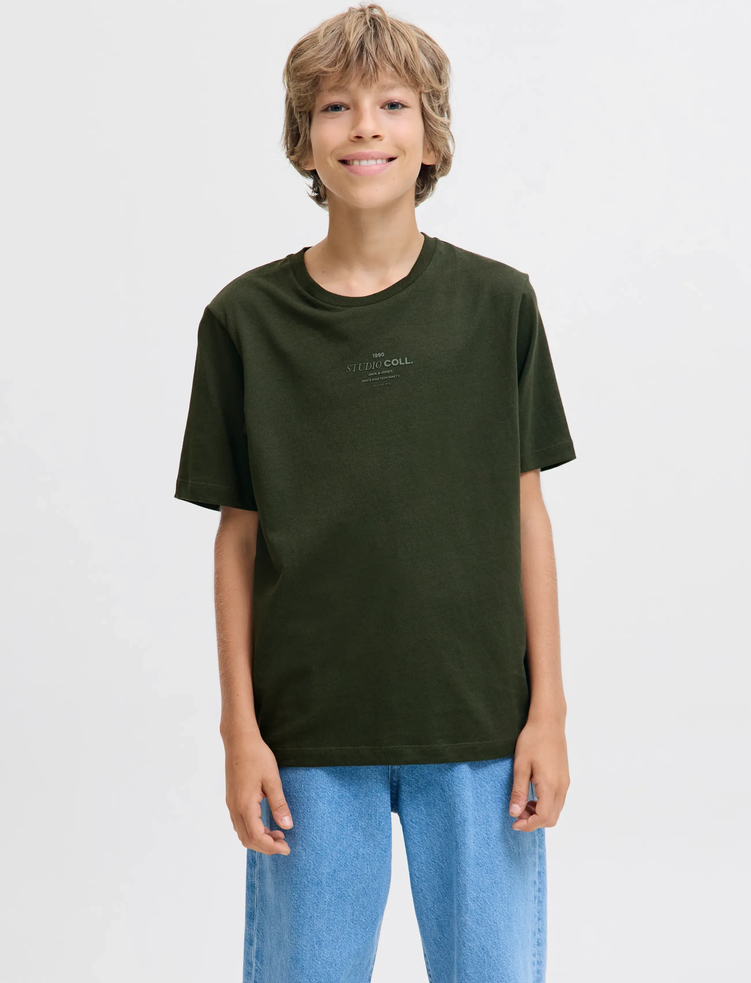 Jack & Jones JJJIN TEE SS CREW NECK JNR - Kurzärmelige - DUFFEL BAG / khaki/green