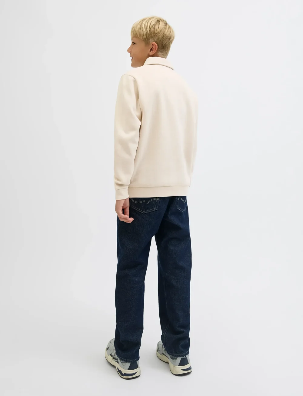 Jack & Jones - JJEBRADLEY SWEAT POLO AW25 JNR - langärmelig poloshirt - moonbeam - 2