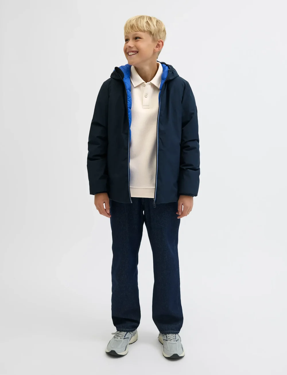Jack & Jones - JJEBRADLEY SWEAT POLO AW25 JNR - langärmelig poloshirt - moonbeam - 3