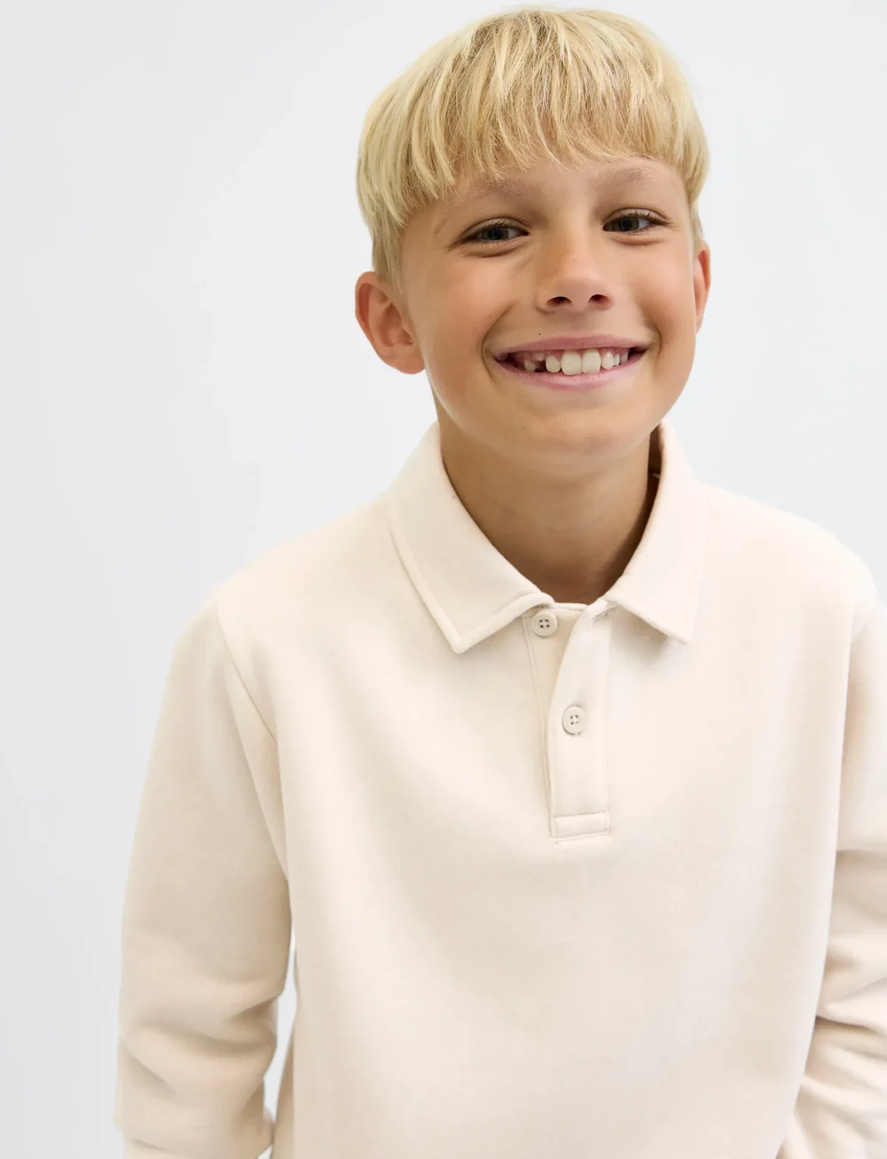 Jack & Jones - JJEBRADLEY SWEAT POLO AW25 JNR - langärmelig poloshirt - moonbeam - 5