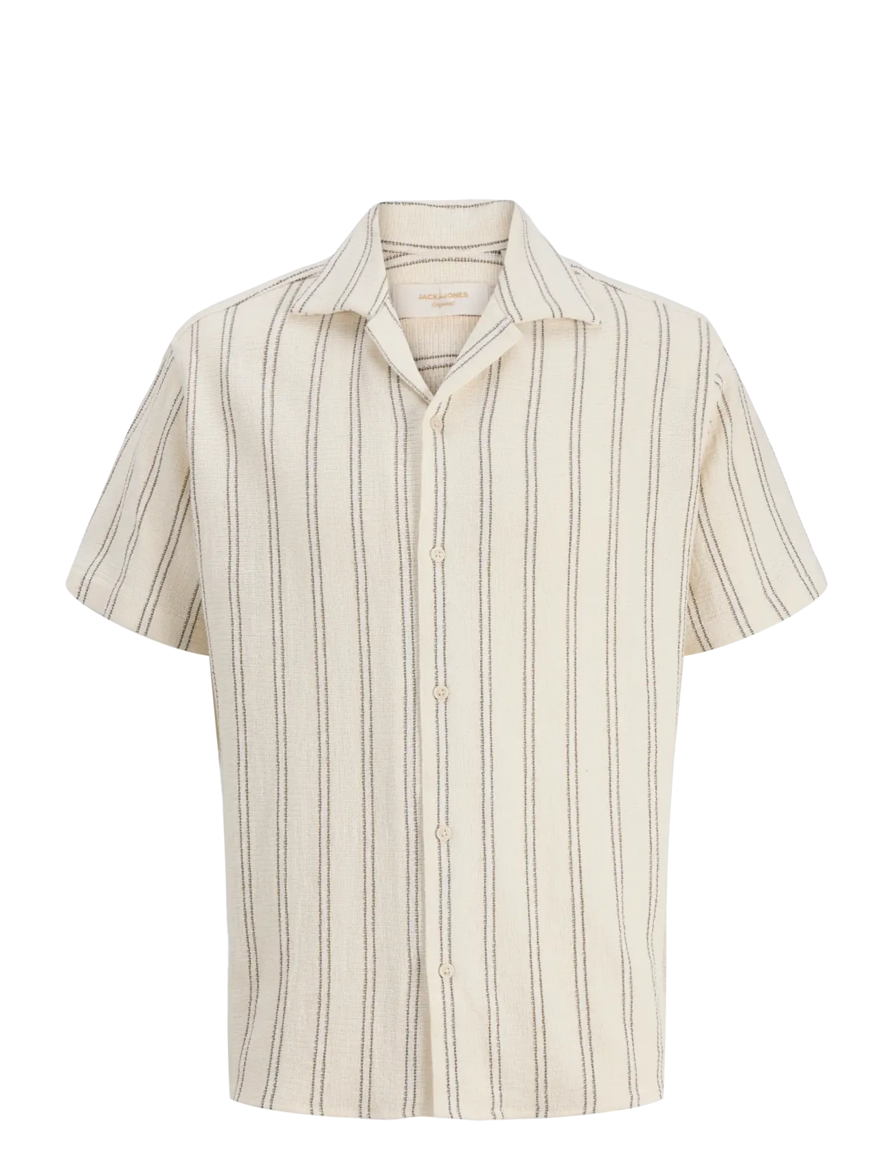 Jack & Jones JJECOBA STRIPE RESORT SHIRT SS SN JNR - Jack & Jones - ANTIQUE WHITE / cream