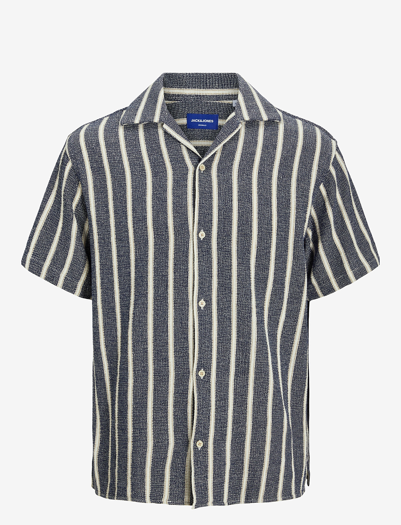 Jack & Jones - JORCOBA STRIPE RESORT SHIRT SS JNR - lühikeste varrukatega särgid - ocean cavern - 0