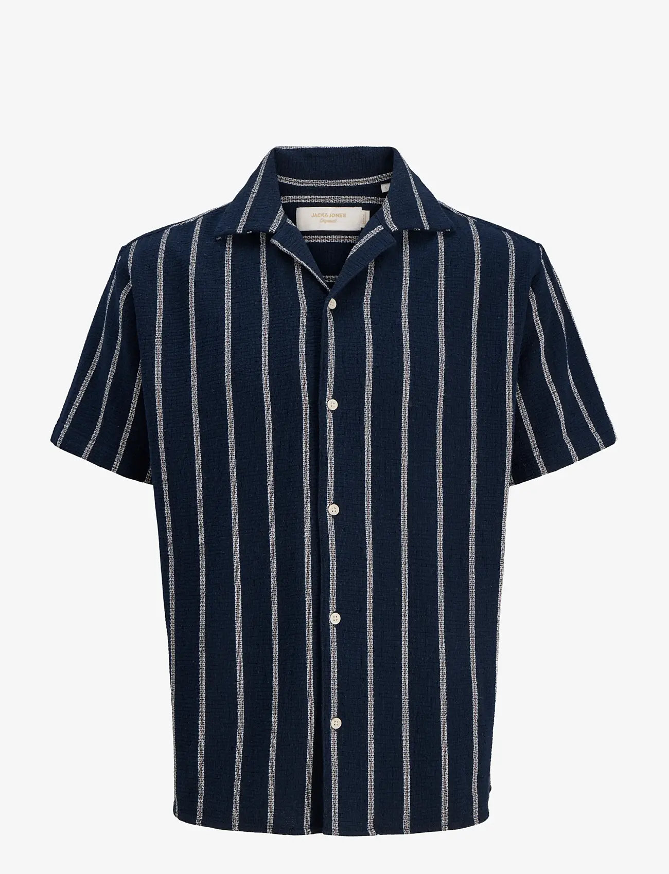Jack & Jones - JJECOBA STRIPE RESORT SHIRT SS SN JNR - kurzärmlige hemden - sky captain - 1