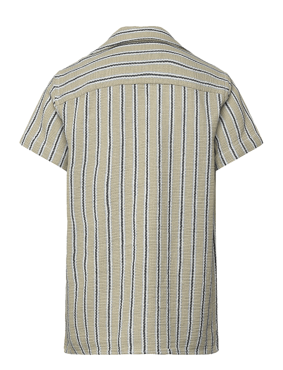 Jack & Jones - JJECOBA STRIPE RESORT SHIRT SS SN JNR - kurzärmlige hemden - tea - 2