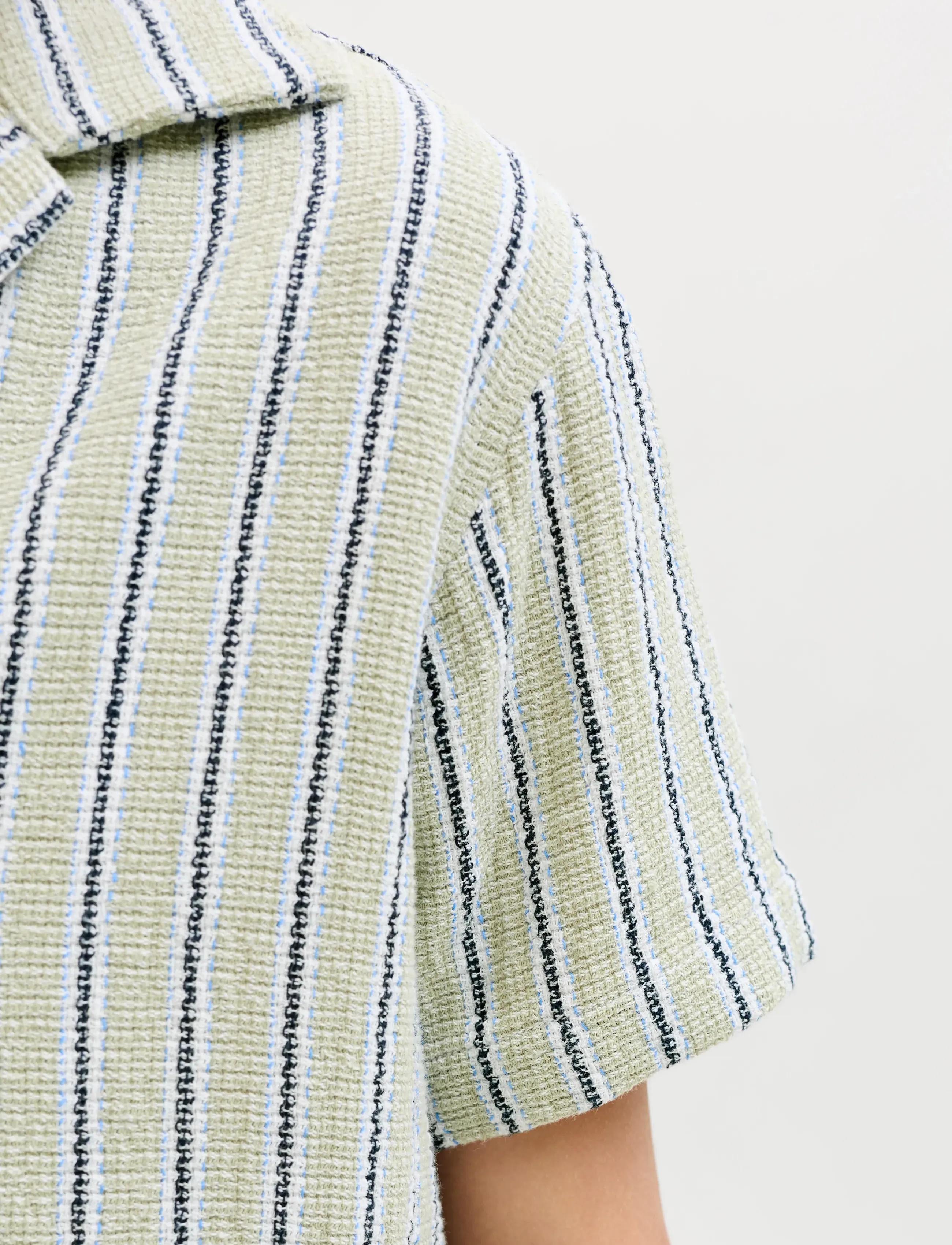 Jack & Jones - JJECOBA STRIPE RESORT SHIRT SS SN JNR - kortærmede skjorter - tea - 5