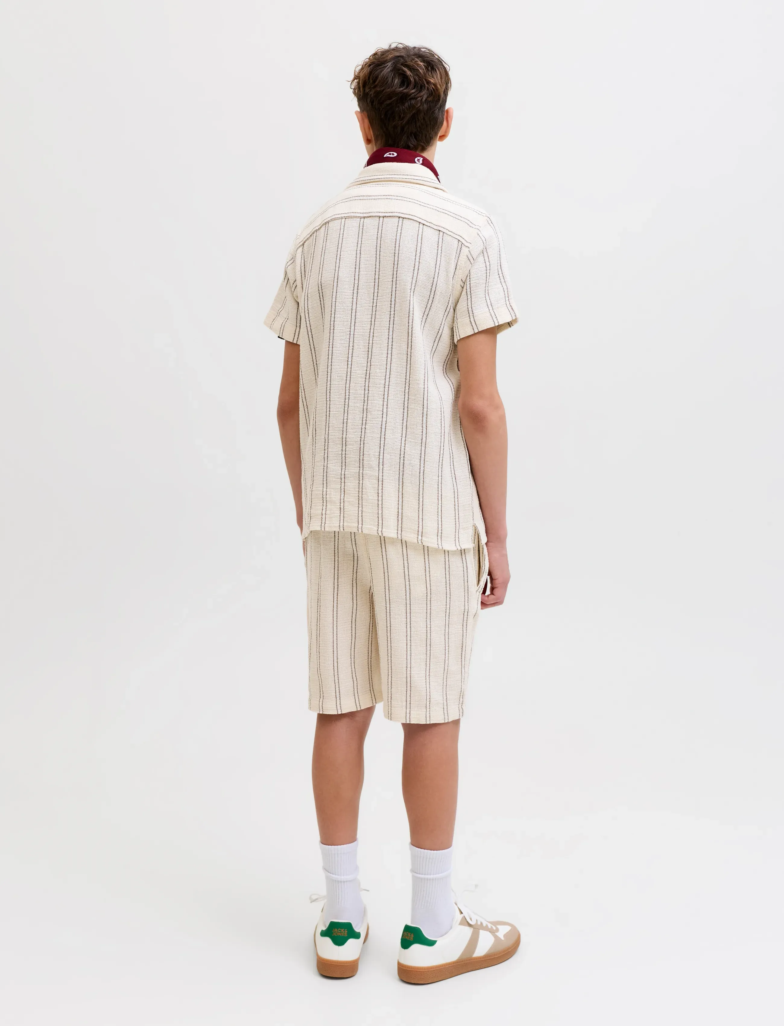 Jack & Jones - JPSTJAIDEN COBA STRIPE JOG SHORT JNR SN - casual shorts - antique white - 3