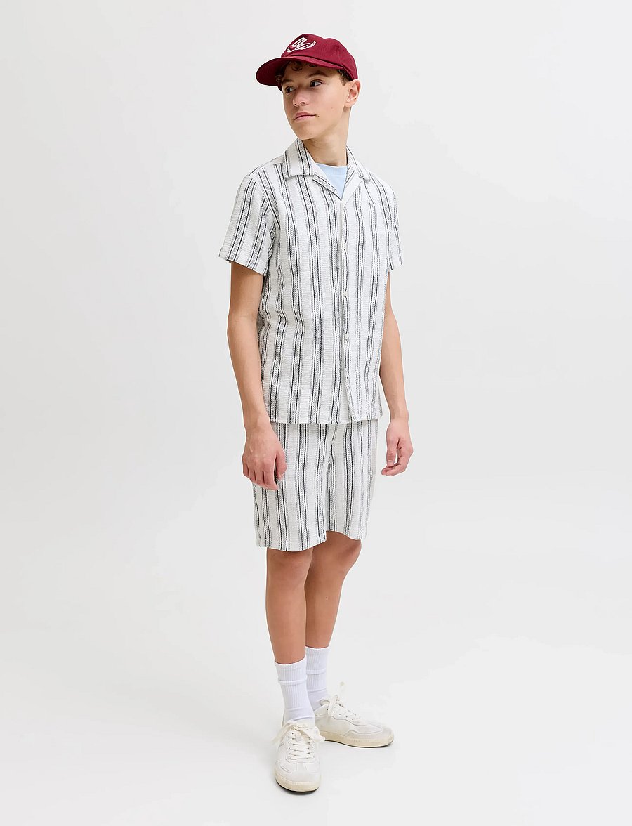Jack & Jones - JPSTJAIDEN COBA STRIPE JOG SHORT JNR SN - lühikesed vabaajapüksid - cloud dancer - 4