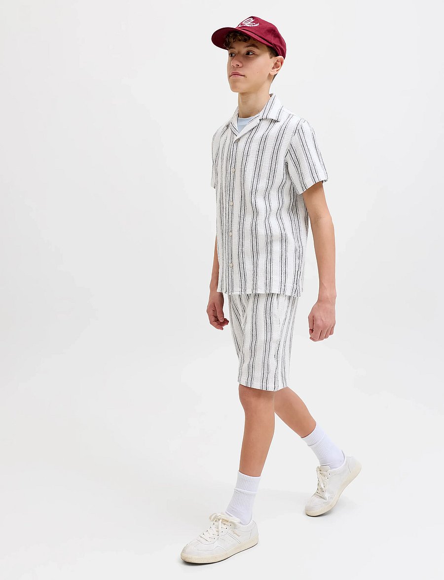Jack & Jones - JPSTJAIDEN COBA STRIPE JOG SHORT JNR SN - lühikesed vabaajapüksid - cloud dancer - 5