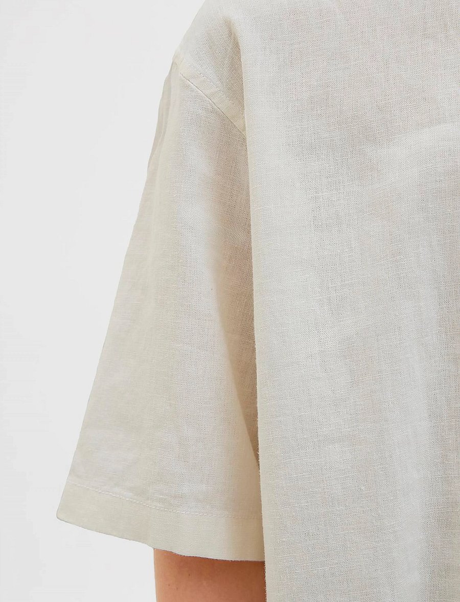 Jack & Jones - JORPAROS OVERSIZED SHIRT SS JNR - kurzärmlige hemden - antique white - 4
