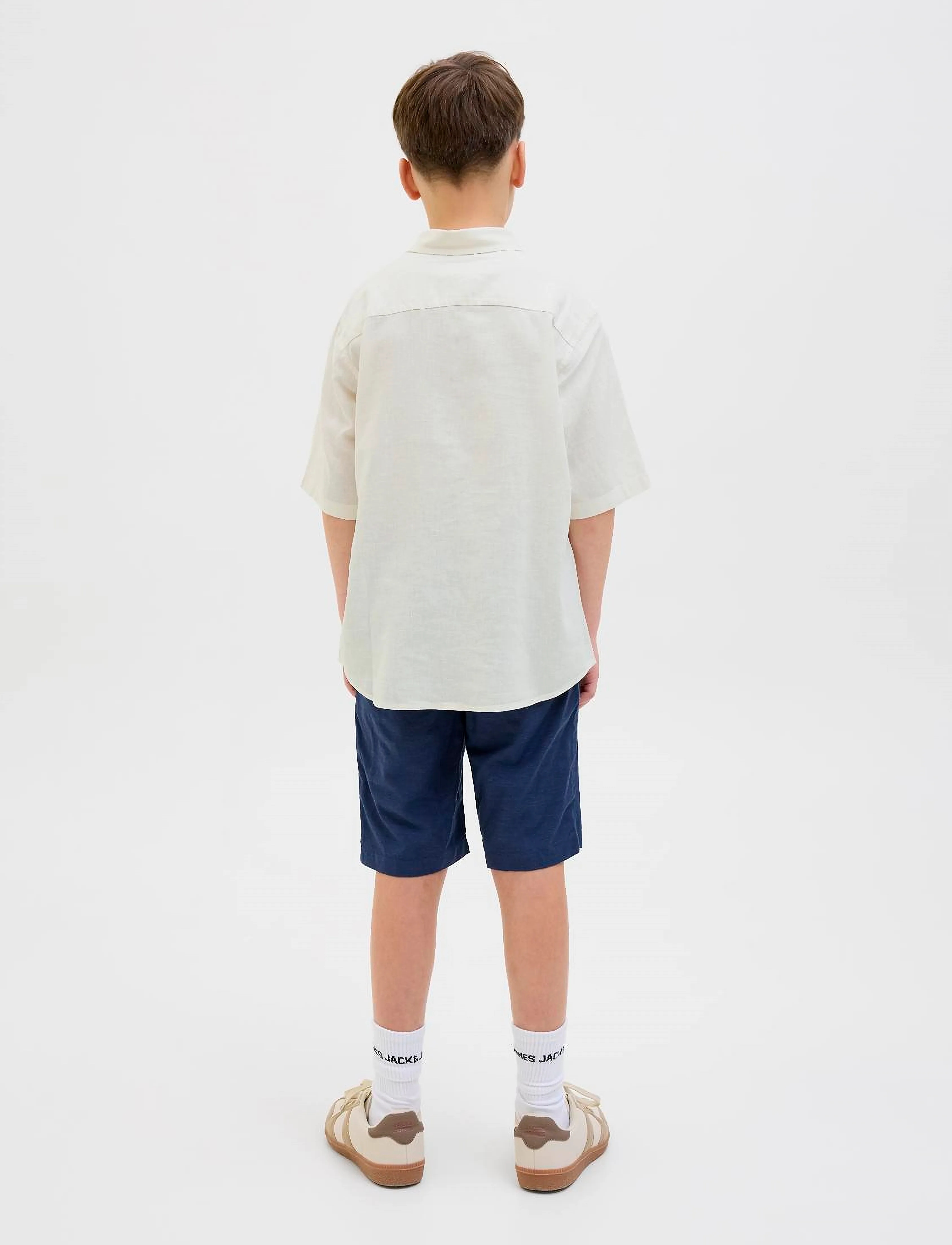Jack & Jones - JORPAROS OVERSIZED SHIRT SS JNR - short-sleeved shirts - antique white - 5