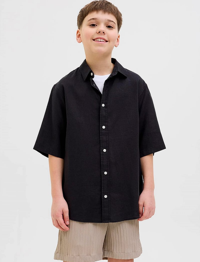 Jack & Jones - JORPAROS OVERSIZED SHIRT SS JNR - kurzärmlige hemden - black - 0