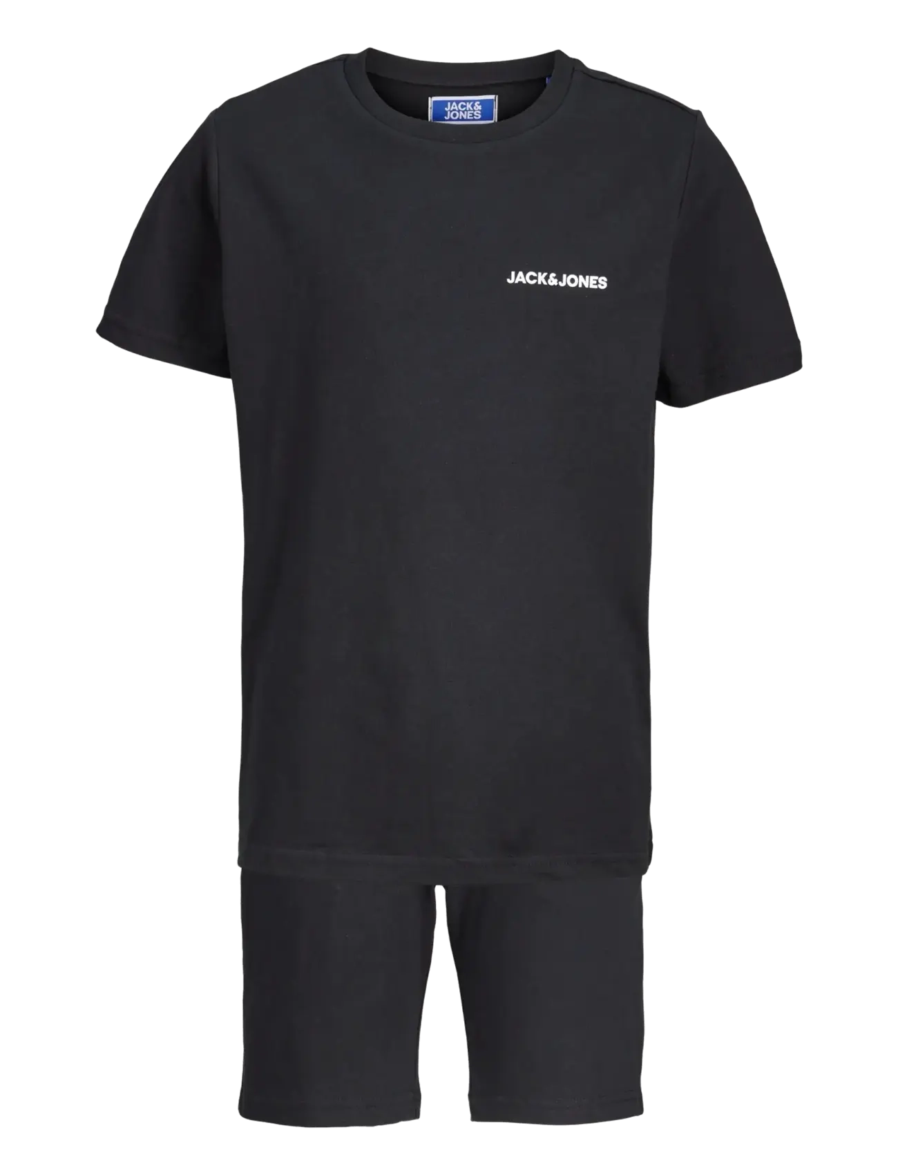 Jack & Jones JACEVEREST SS TEE AND SHORTS SET W JNR - Teismelised 140-176 - BLACK / black