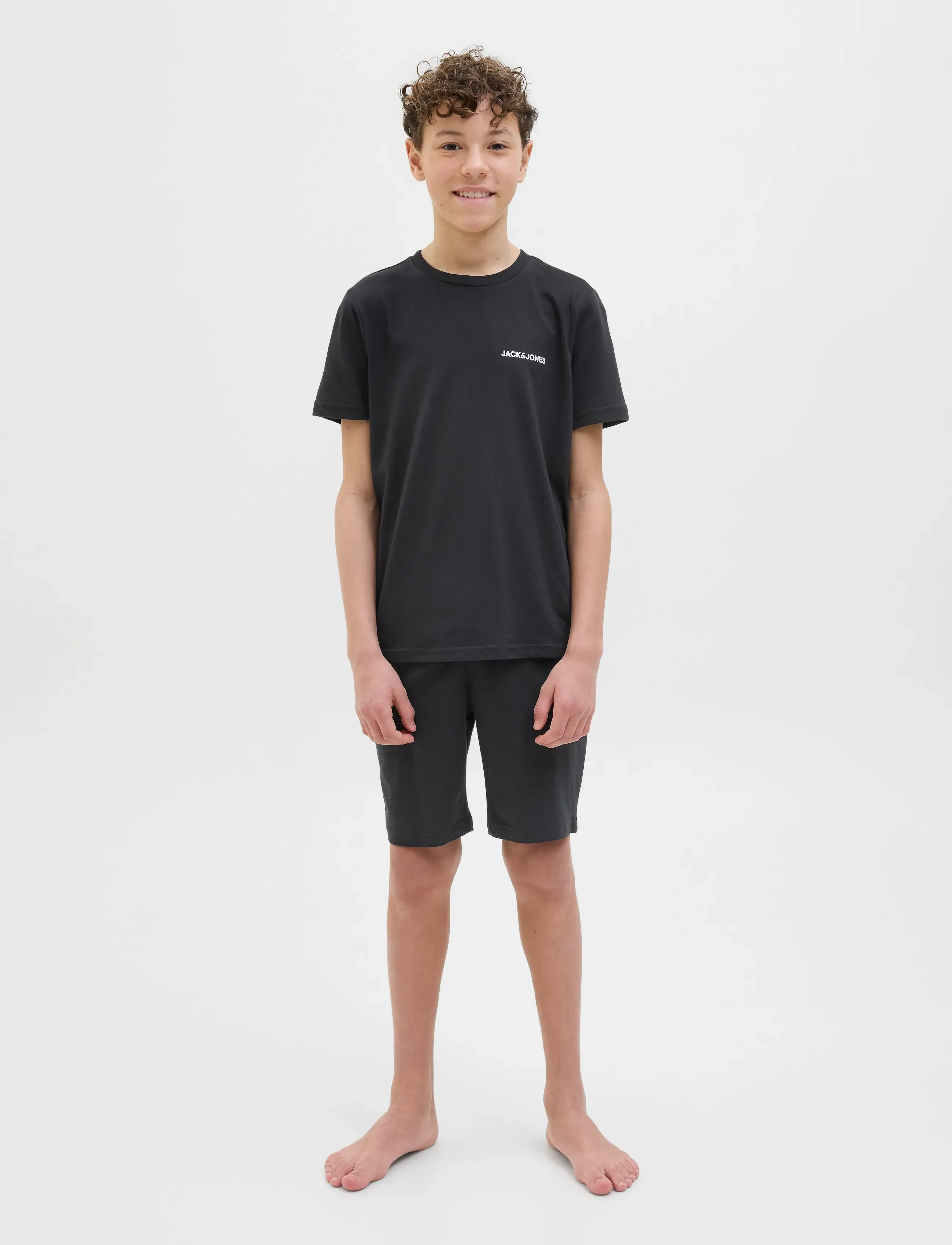 Jack & Jones - JACEVEREST SS TEE AND SHORTS SET W JNR - sæt med kortærmet t-shirt - black - 3