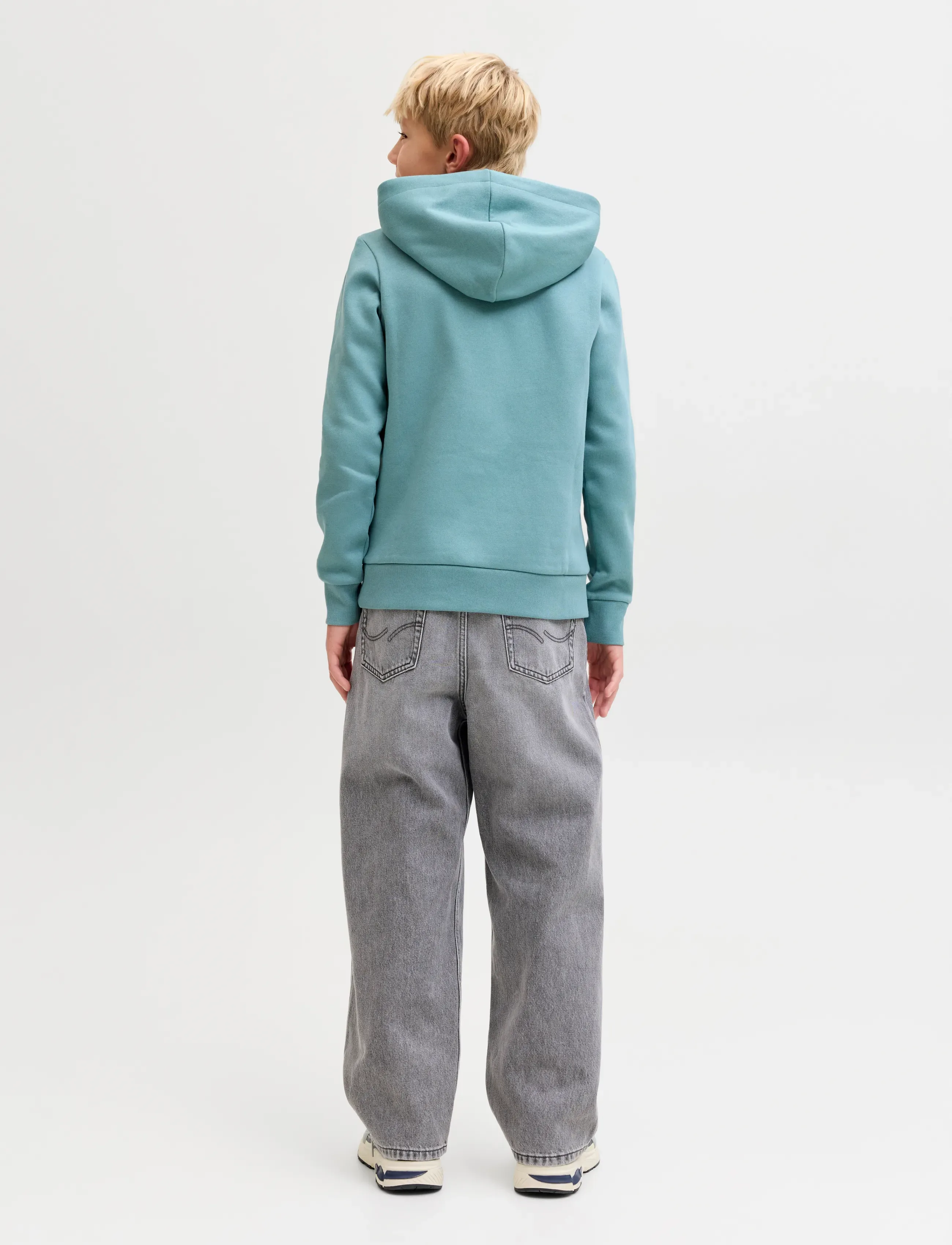 Jack & Jones - JJELOGO SWEAT HOOD 2 COL 25/26 NOOS JNR - hættetrøjer - mineral blue - 2
