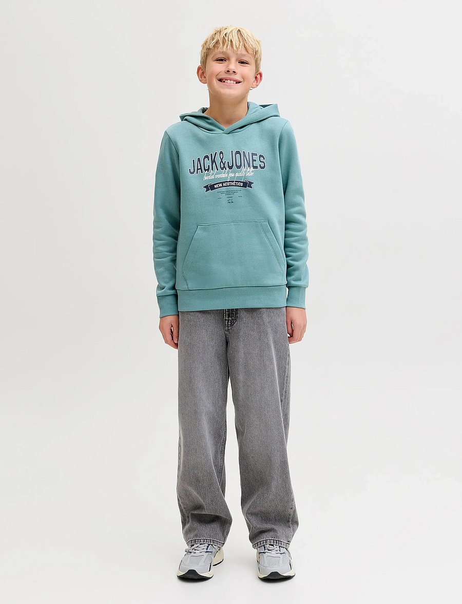 Jack & Jones - JJELOGO SWEAT HOOD 2 COL 25/26 NOOS JNR - kapuzenpullover - mineral blue - 3