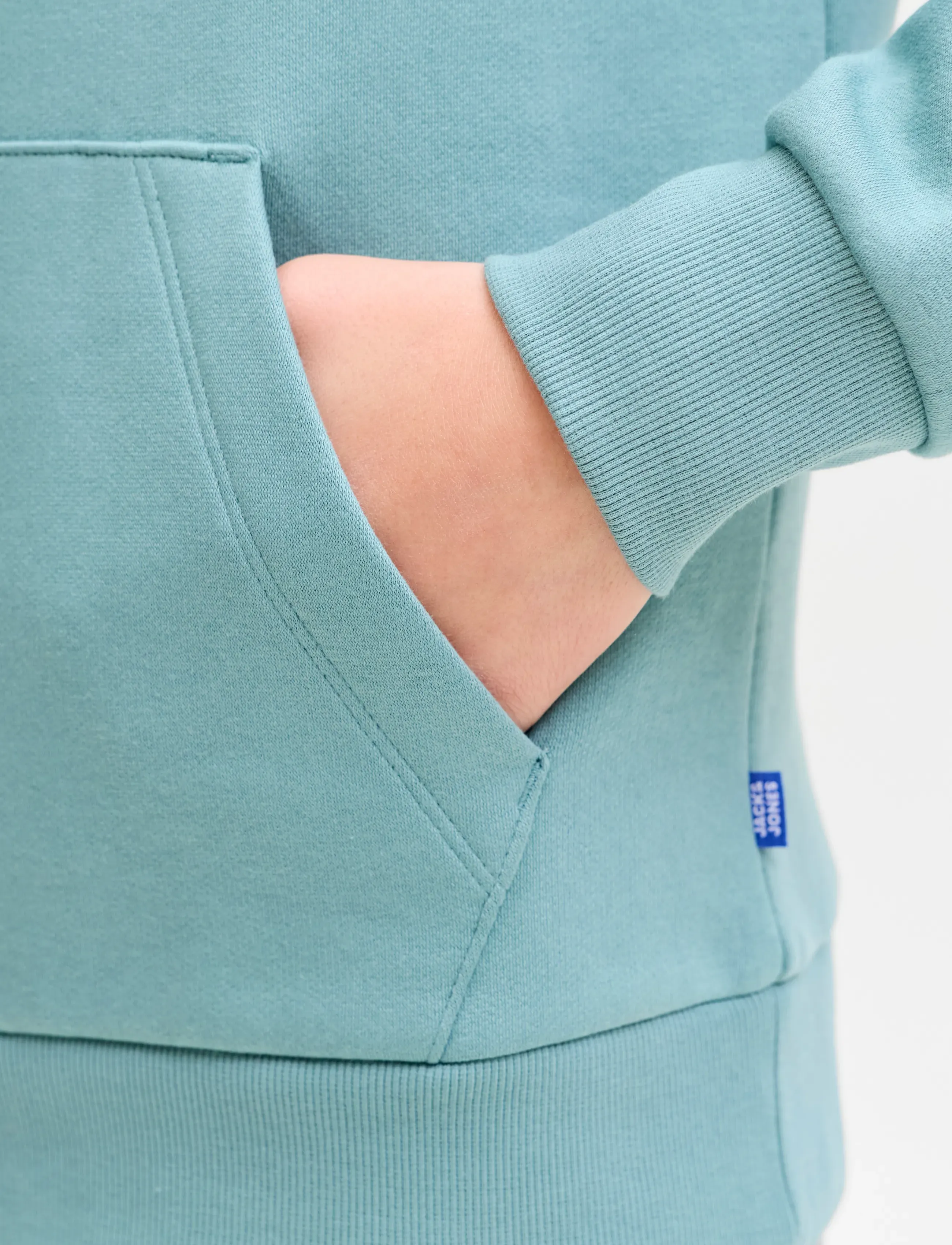 Jack & Jones - JJELOGO SWEAT HOOD 2 COL 25/26 NOOS JNR - hættetrøjer - mineral blue - 4