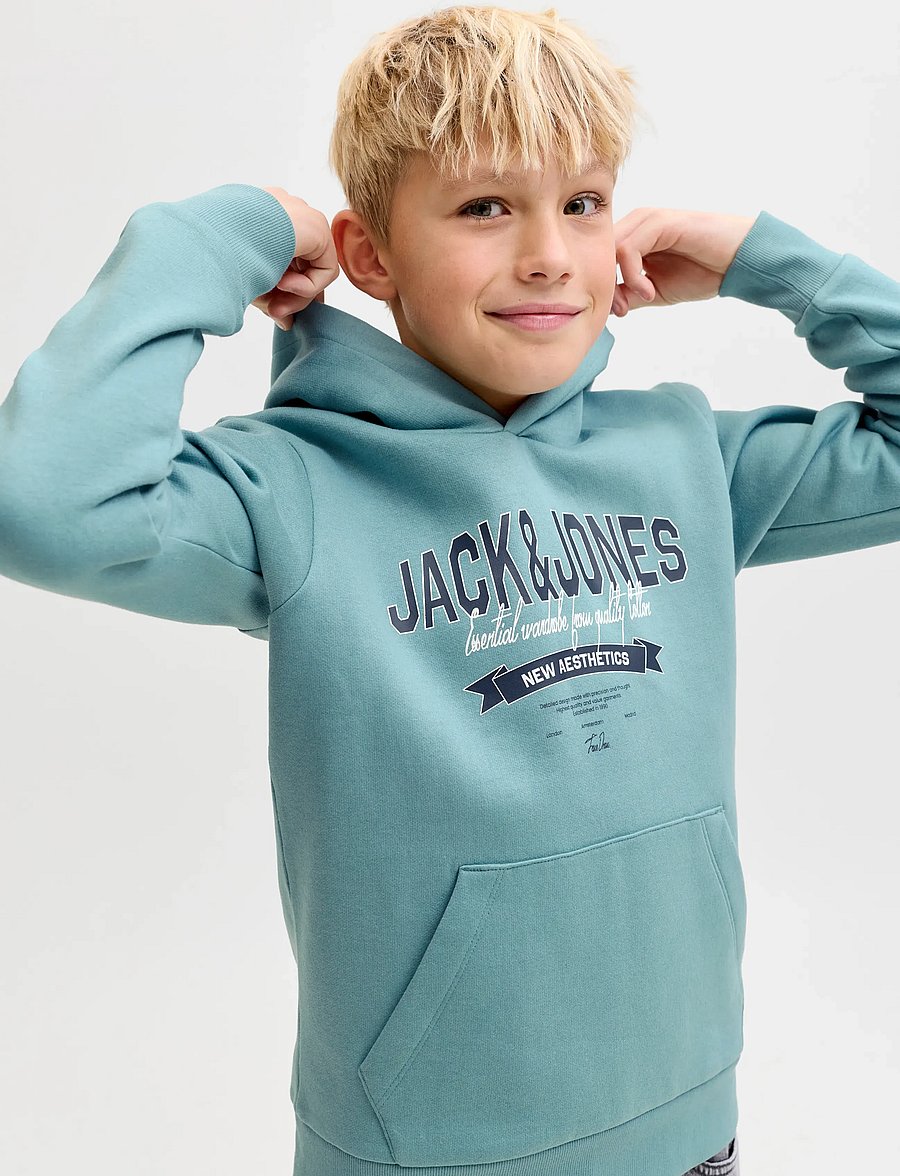 Jack & Jones - JJELOGO SWEAT HOOD 2 COL 25/26 NOOS JNR - kapuzenpullover - mineral blue - 5