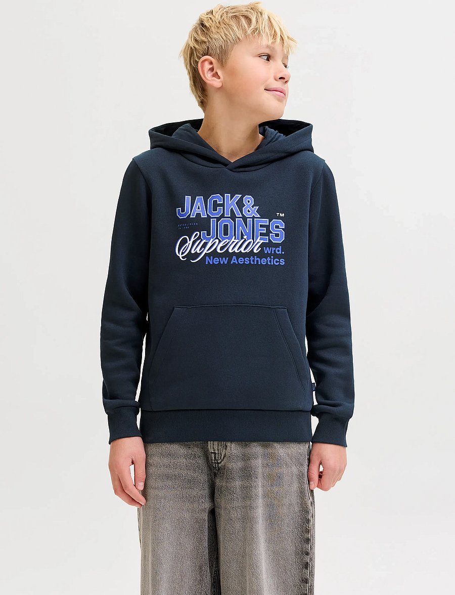 Jack & Jones - JJELOGO SWEAT HOOD 2 COL 25/26 NOOS JNR - pulls à capuche - navy blazer - 0