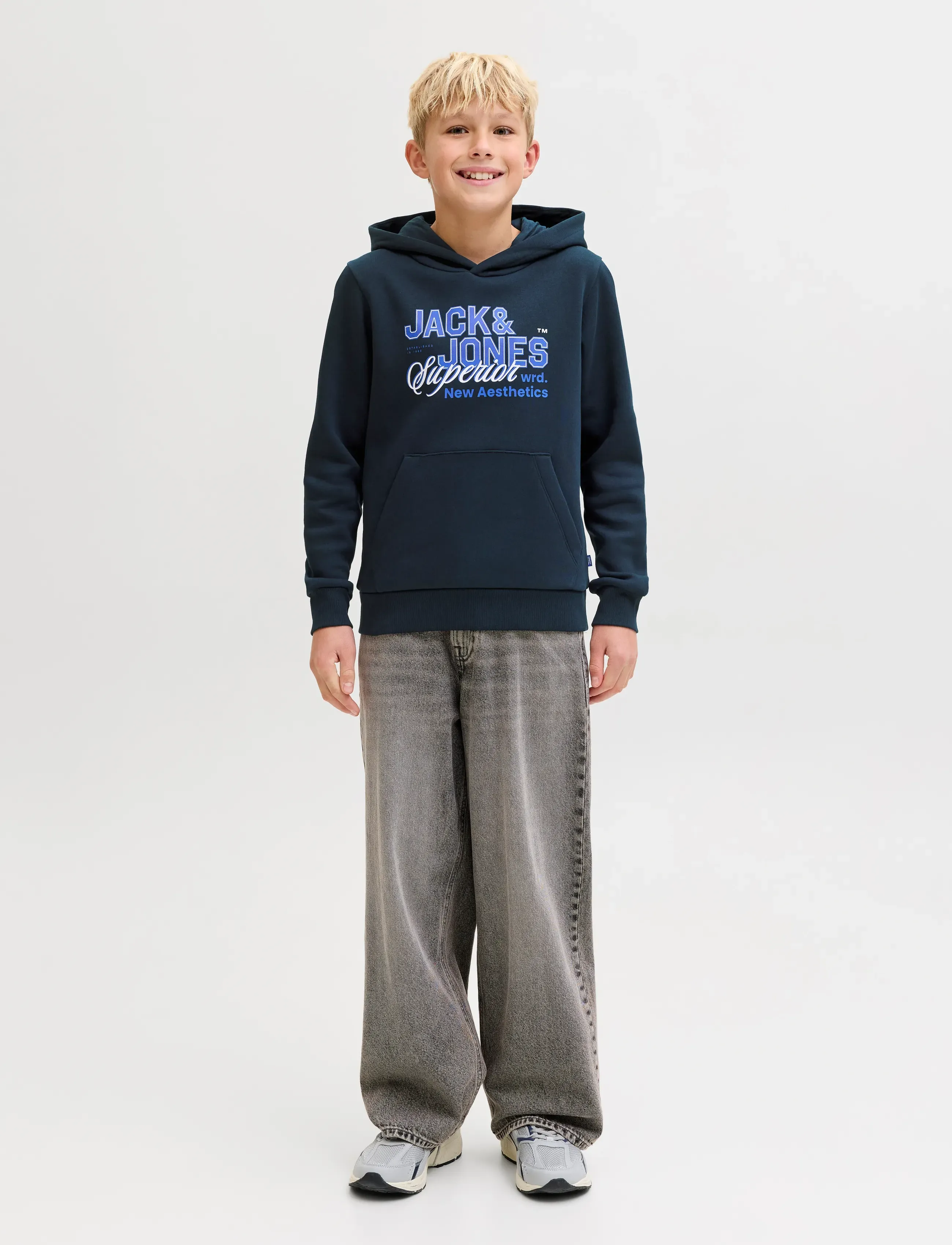 Jack & Jones - JJELOGO SWEAT HOOD 2 COL 25/26 NOOS JNR - pulls à capuche - navy blazer - 3