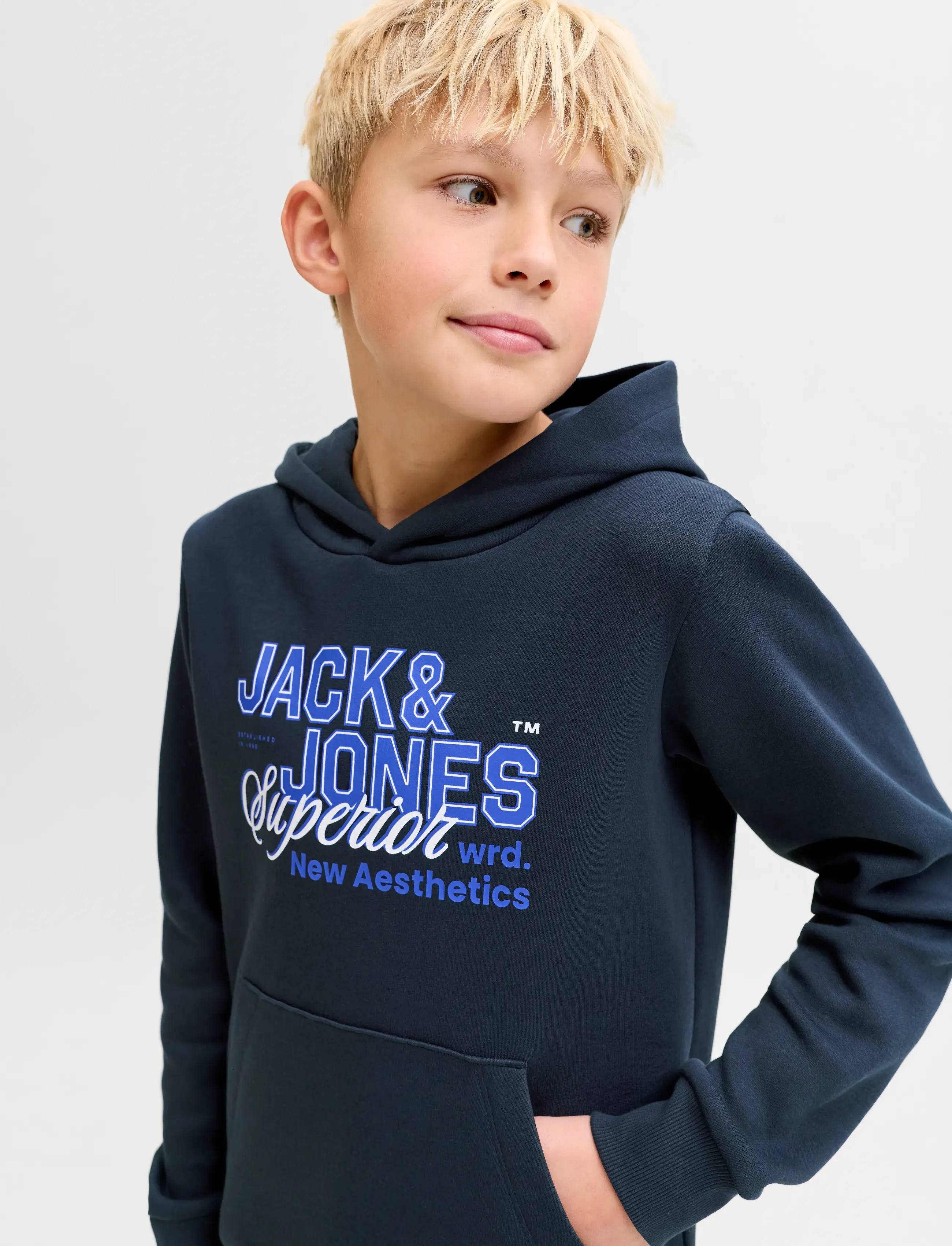 Jack & Jones - JJELOGO SWEAT HOOD 2 COL 25/26 NOOS JNR - pulls à capuche - navy blazer - 5