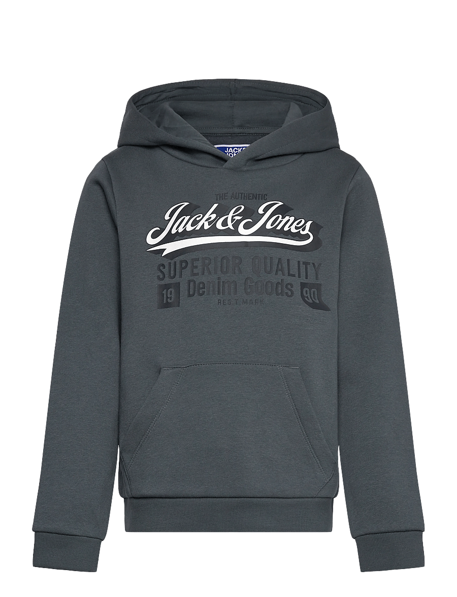 Jack & Jones - JJELOGO SWEAT HOOD 2 COL 25/26 NOOS MNI - kapuzenpullover - stormy weather - 0
