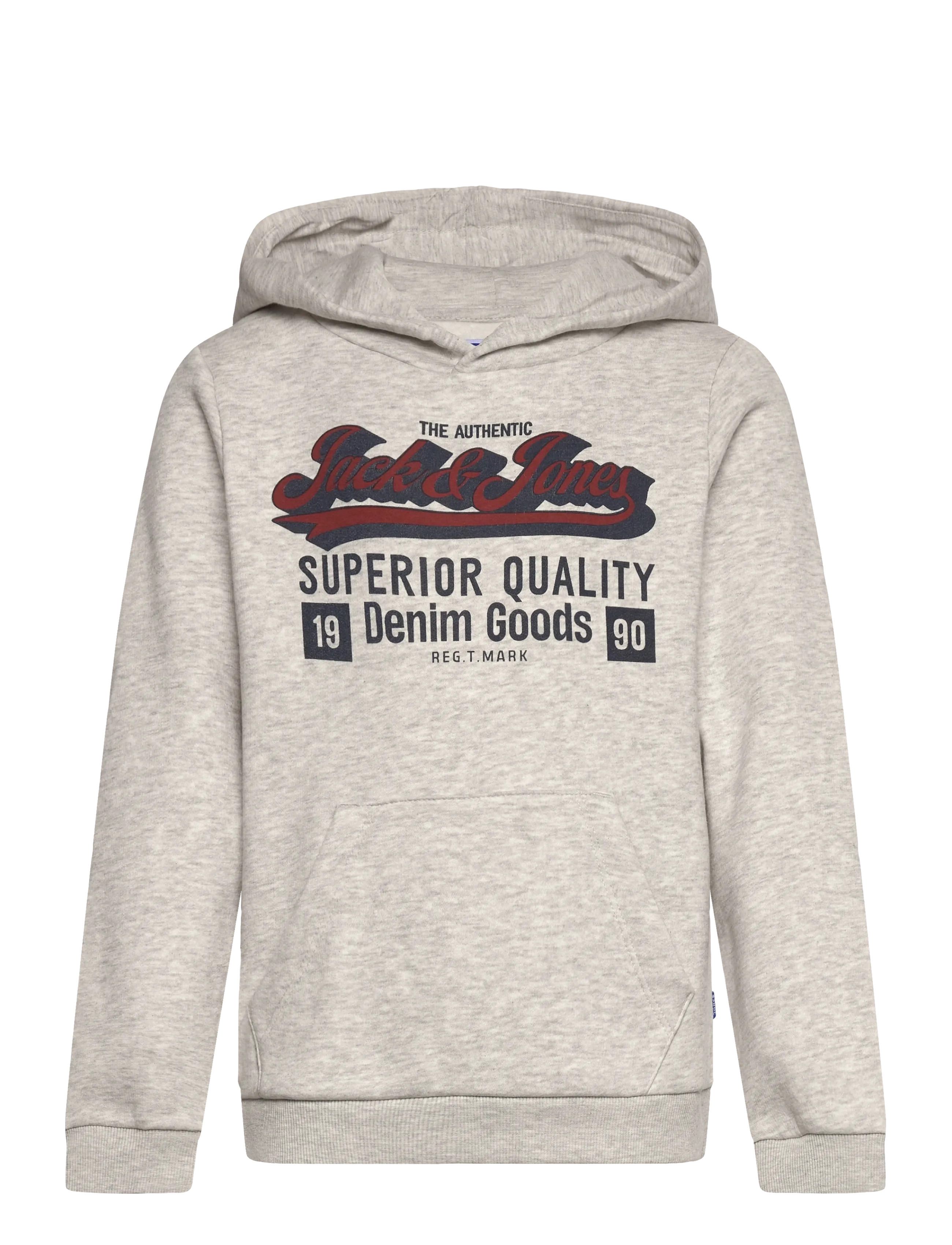 Jack & Jones JJELOGO SWEAT HOOD 2 COL 25/26 NOOS MNI - Overdele - WHITE MELANGE / grey