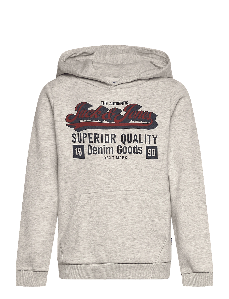 Jack & Jones - JJELOGO SWEAT HOOD 2 COL 25/26 NOOS MNI - kapuzenpullover - white melange - 0
