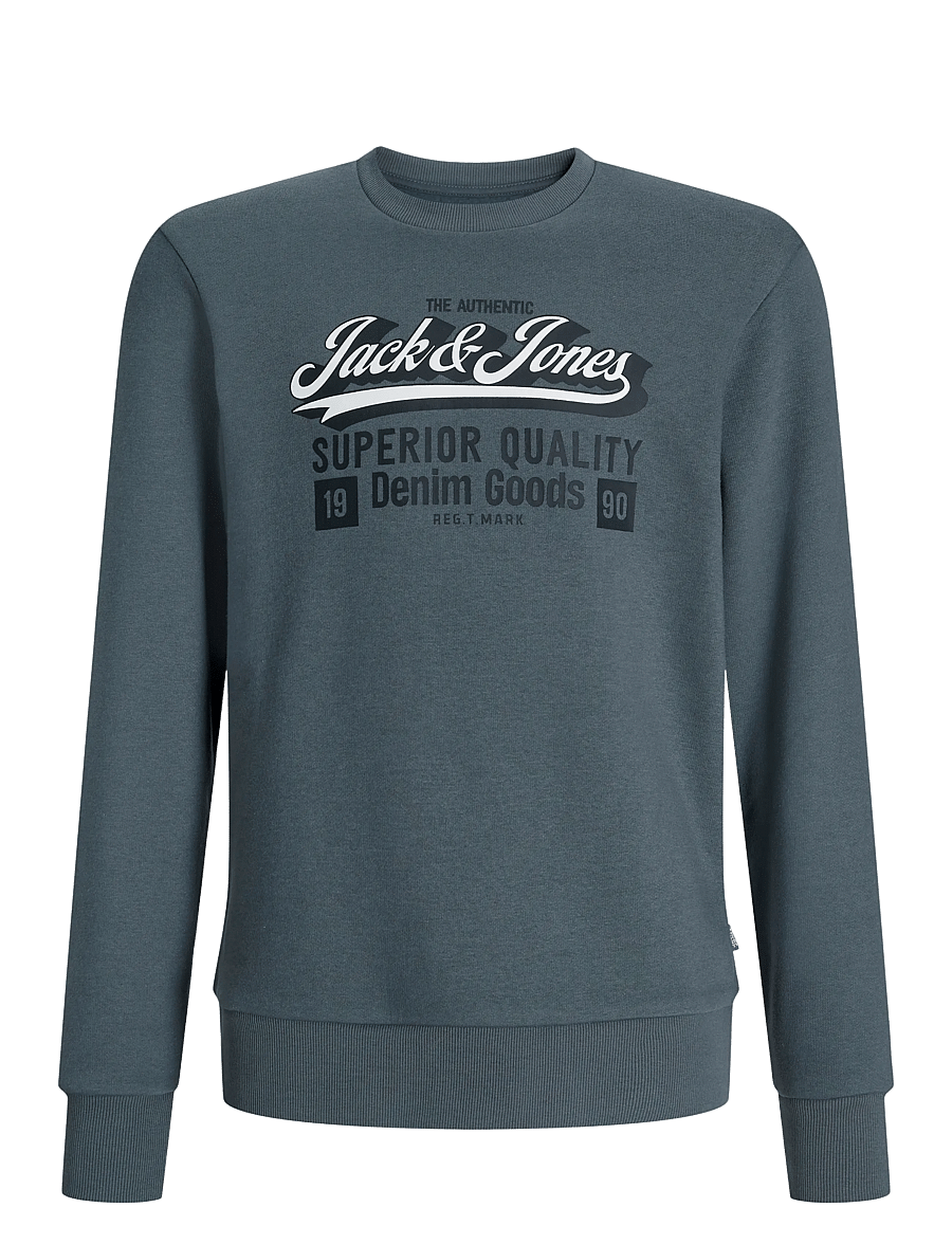 Jack & Jones - JJELOGO SWEAT CREW 2 COL 25/26 NOOS MNI - sweatshirts - stormy weather - 0