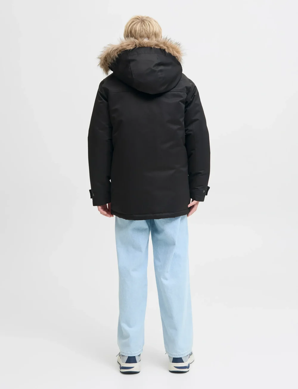 Jack & Jones - JJCHARLIE DETACHABLE FAUX FUR PARK JNR - daunen- und steppjacken - black - 2