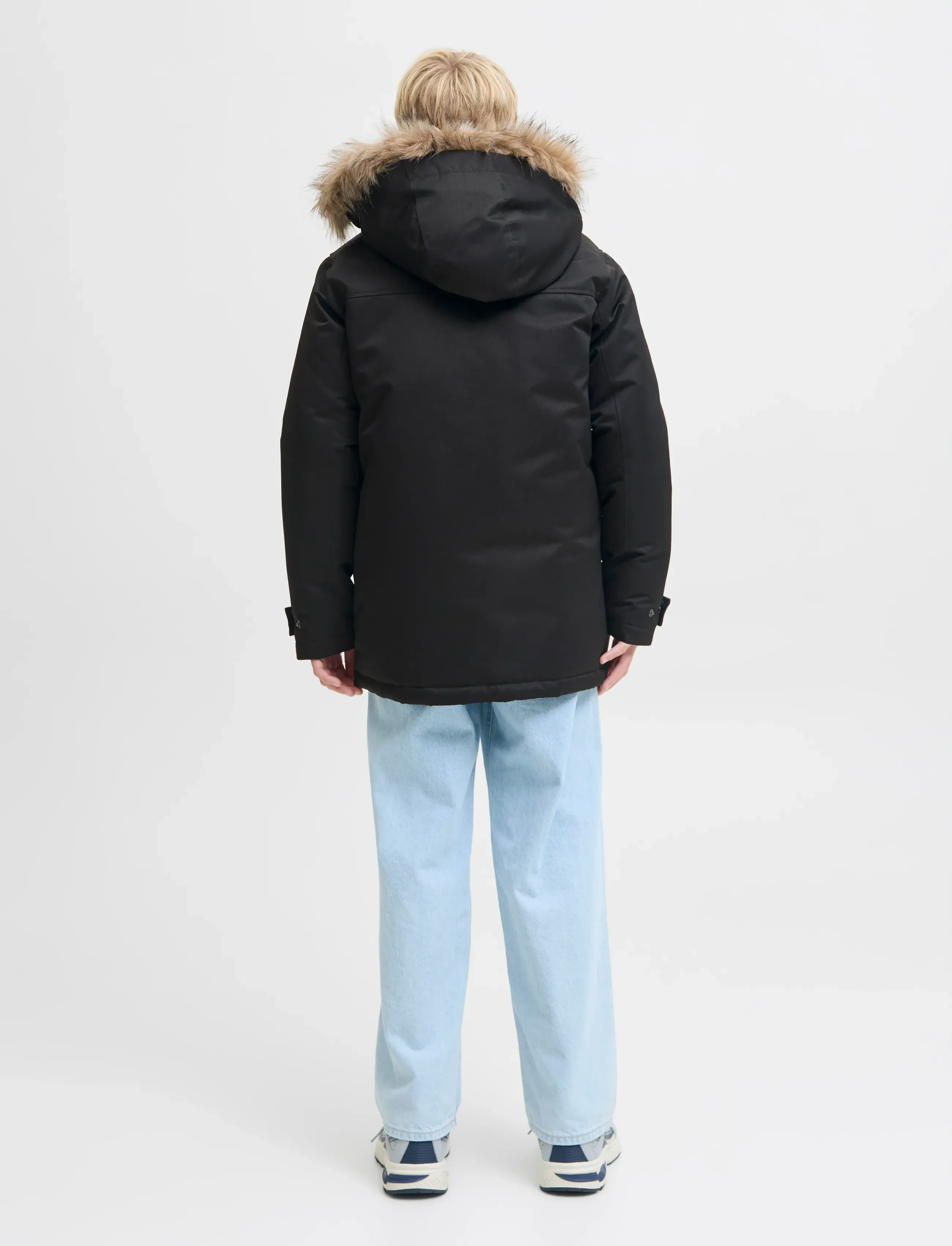 Jack & Jones - JJCHARLIE DETACHABLE FAUX FUR PARK JNR - veste rembourrée - black - 2