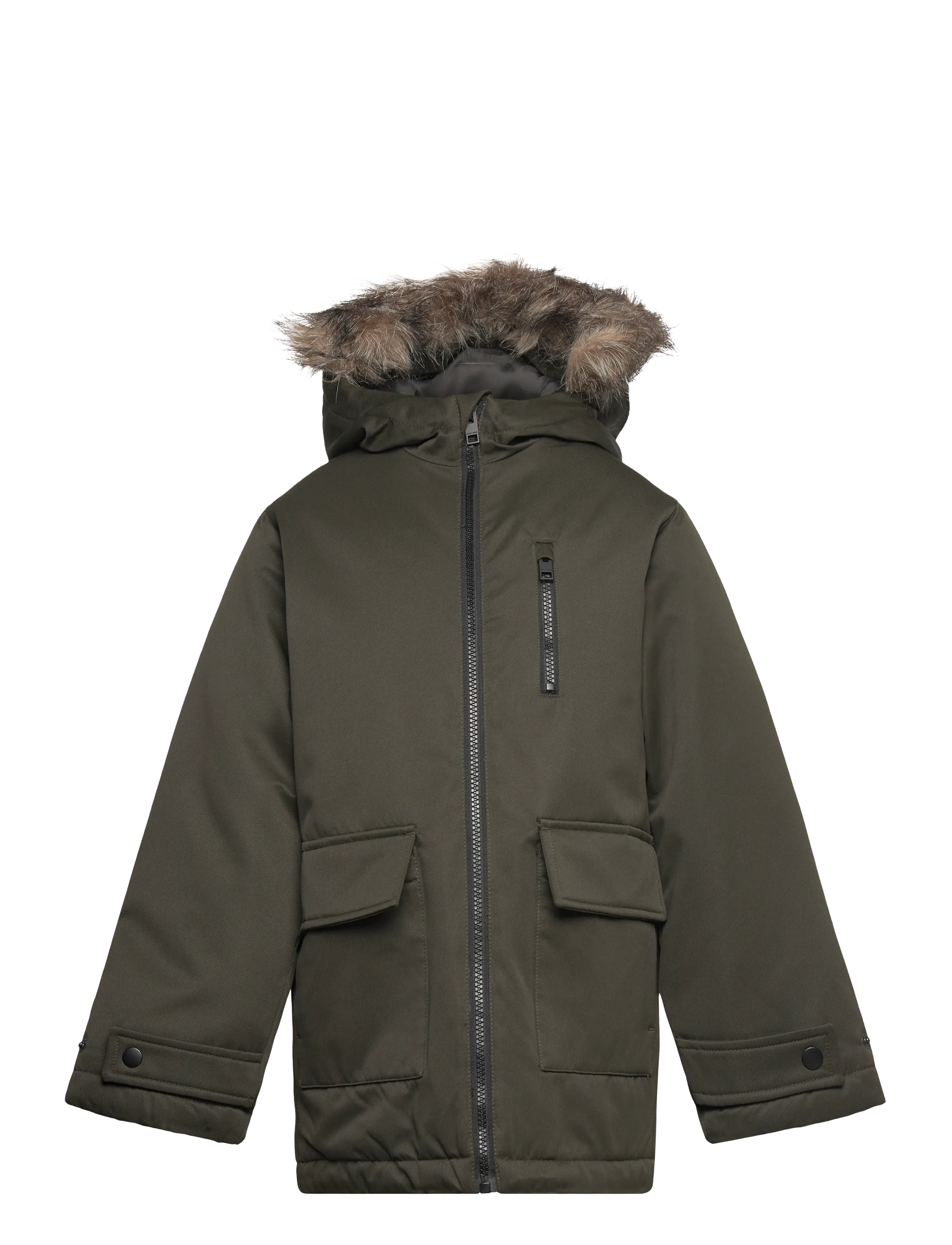JACK & JONES Jjcharlie Detachable Kunstpelz Park Jnr Grün - 176 - Kinder