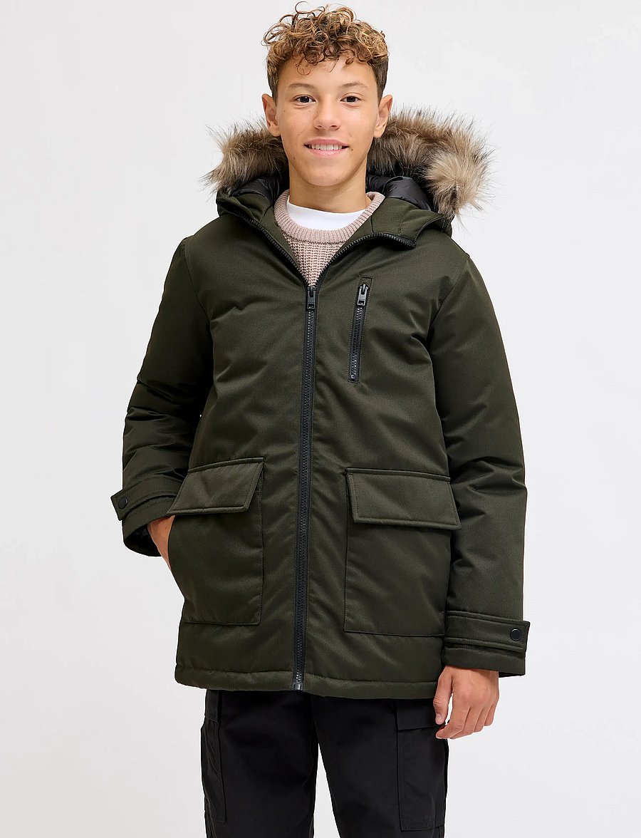Jack & Jones - JJCHARLIE DETACHABLE FAUX FUR PARK JNR - veste rembourrée - rosin - 0