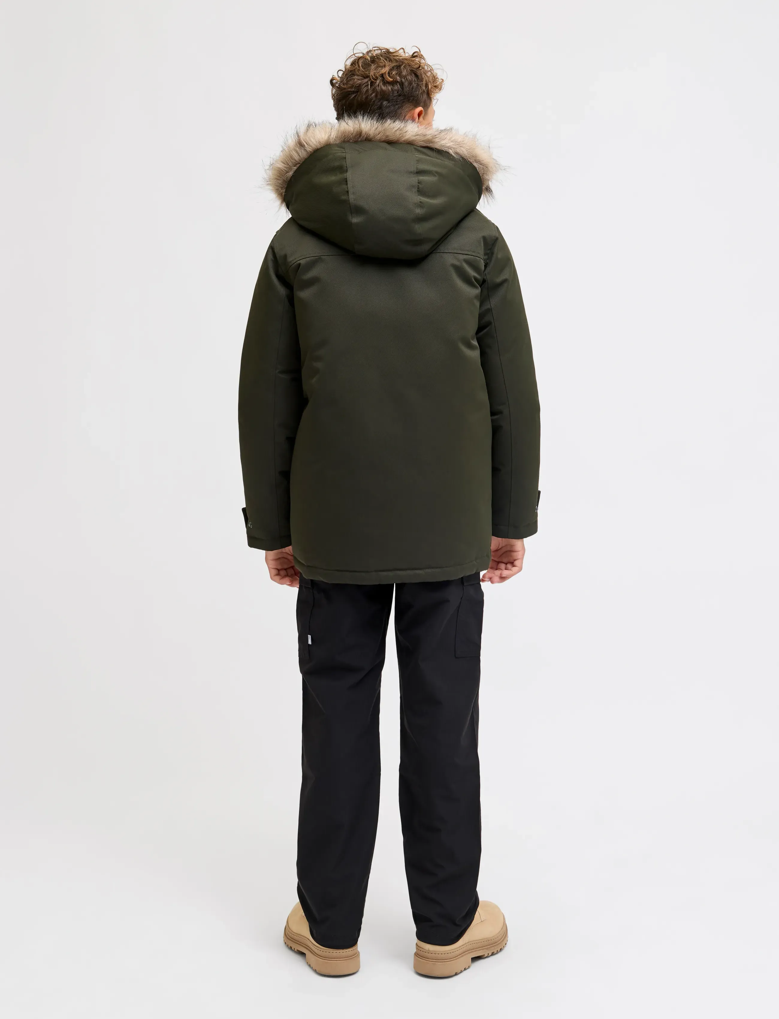 Jack & Jones - JJCHARLIE DETACHABLE FAUX FUR PARK JNR - veste rembourrée - rosin - 3