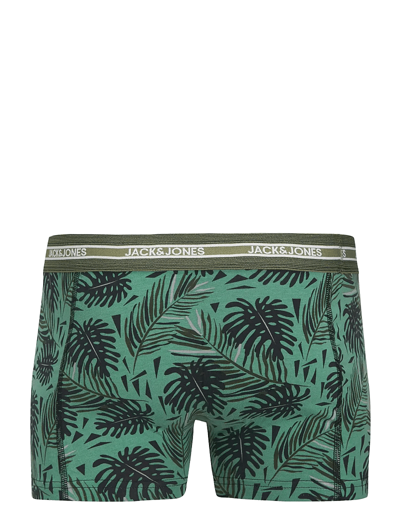 Jack & Jones - JACEZRA LEAVES TRUNKS 3 PACK JNR - unterhosen - black - 1