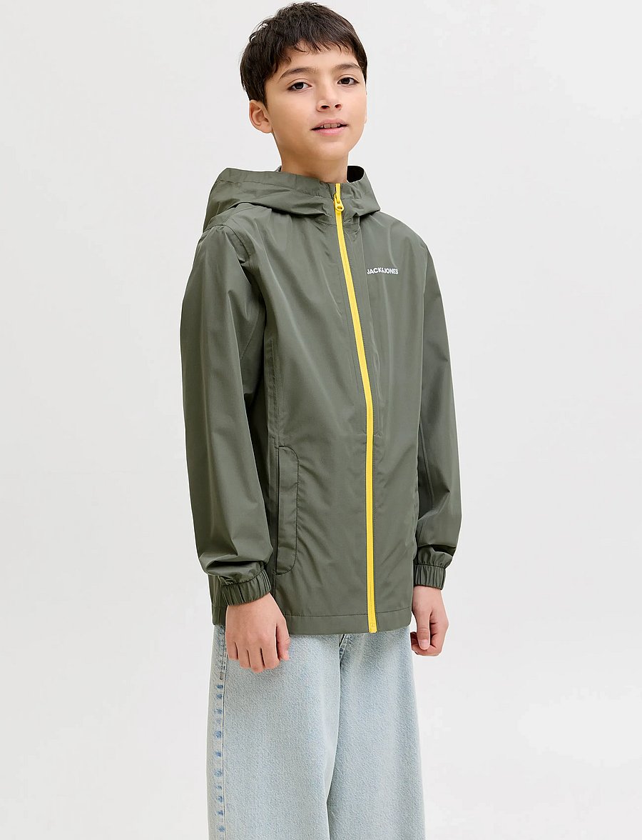 Jack & Jones - JJEFLYNN RAIN JACKET NOOS JNR - vihmajoped - dusty olive - 0