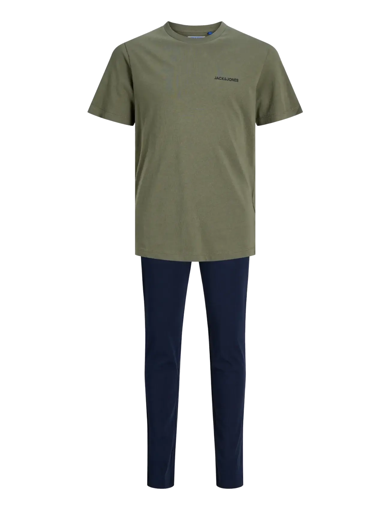 Jack & Jones JACEVEREST SS TEE AND PANTS SET W JNR - Komplektid - BEETLE / khaki/green
