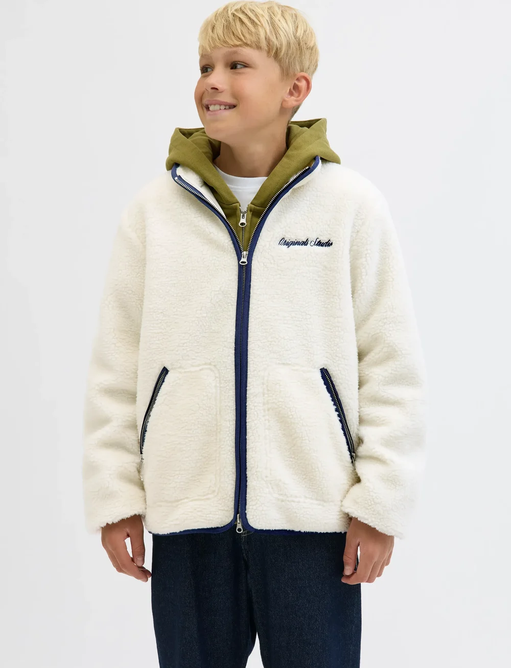 Jack & Jones - JORNORREBRO TEDDY JACKET JNR - fleecejacken - cloud dancer - 0