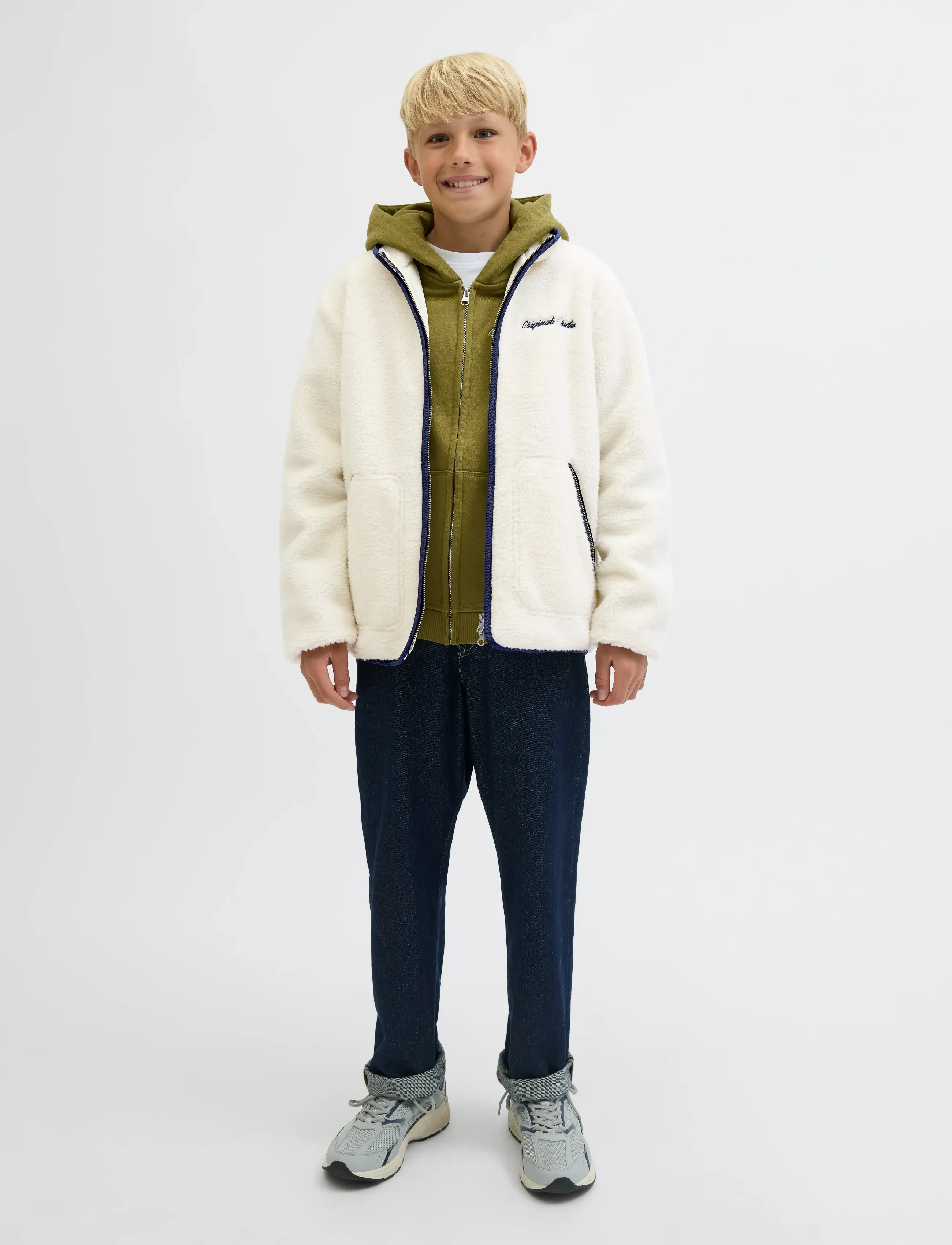 Jack & Jones - JORNORREBRO TEDDY JACKET JNR - flíspeysur - cloud dancer - 5