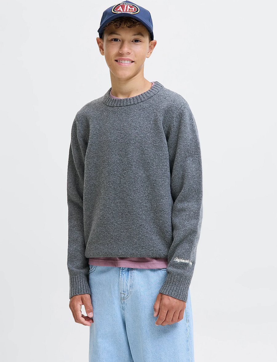 Jack & Jones - JORNORREBRO KNIT CREW NECK SN JNR - džemprid - dark grey melange - 0