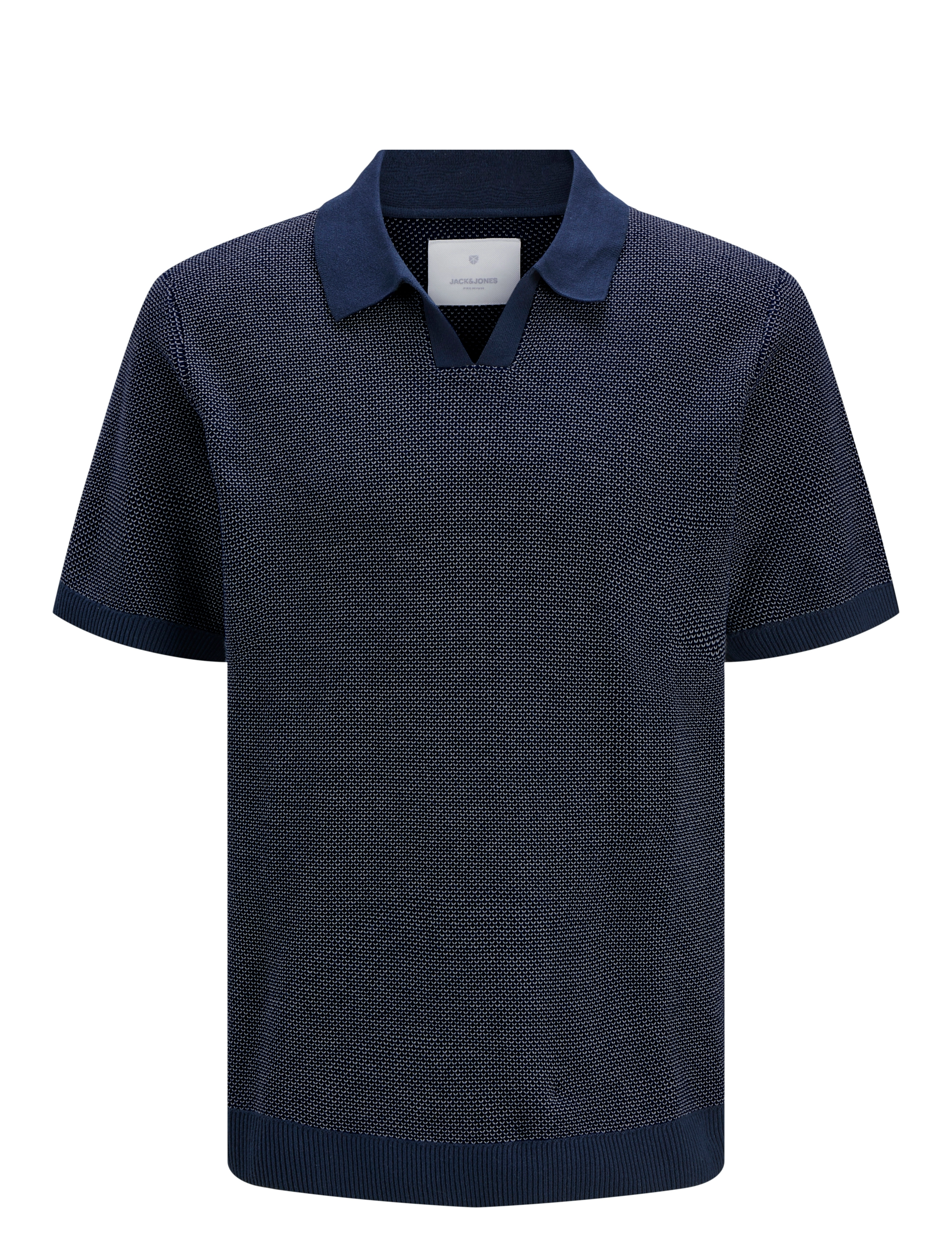 JACK & JONES Jprcceaston Knit Split Neck Ss Jnr Navy - 140 - Kinder