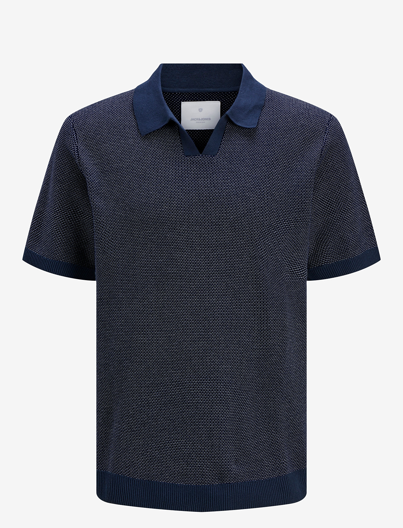 Jack & Jones - JPRCCEASTON KNIT SPLIT NECK SS JNR - polosärgid - night sky - 1