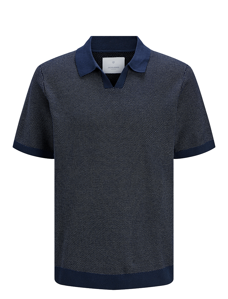 Jack & Jones - JPRCCEASTON KNIT SPLIT NECK SS JNR - kurzärmelig - night sky - 1